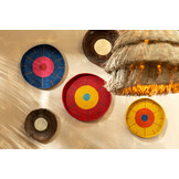 J-LINE SET VAN 3 WANDDECORATIE TRAYS CIRCLES+LINES ZEEGRAS MIX