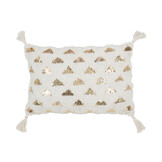 J-LINE KUSSEN TUFTED MET KWASTJES & PAILLETTEN – KATOEN – WIT/GOUD – 60×40 CM