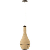 J-LINE HANGING LAMP PEAR LINES SEAGRASS – NATURAL/BLACK