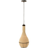 J-LINE HANGING LAMP PEAR LINES SEAGRASS – NATURAL/BLACK