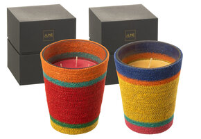 J-LINE GEURKAARS BASKET RED – WAX MIX LARGE 75H (SET VAN 2)