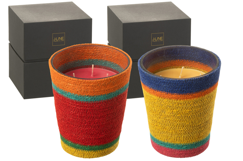 J-LINE GEURKAARS BASKET RED – WAX MIX LARGE 75H (SET VAN 2)