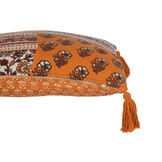 J-LINE KUSSEN FLOWERS + TASSELS – KATOEN ORANJE/RUST