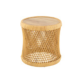 J-LINE BIJZETTAFEL CILINDRISCH ROTAN NATUREL