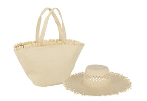 J-LINE SET VAN 2 – STRANDTAS + HOED – PAPIER NATUUR