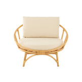 J-LINE STOEL + KUSSEN – RATTAN/TEXTIEL – NATURAL/WHITE – 98 CM