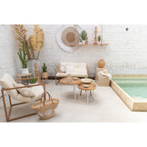 J-LINE STRANDTAS LEAF JUTE NATURAL/WHITE