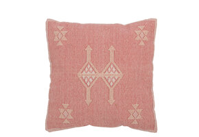 J-LINE KUSSEN DIAMANTEN + PIJLEN – KATOEN/POLYESTER – PERZIKROZE – 45 CM