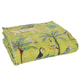 J-LINE PLAID/STRANDKLEED EXOTISCHE DIEREN & PLANTEN KATOEN GROEN LARGE