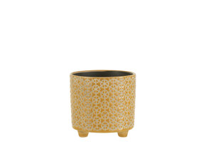J-LINE BLOEMPOT FLOWER KERAMIEK OCHER SMALL