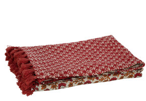 J-LINE PLAID/STRANDKLEED BLOEMEN KATOEN ROOD – STIJLVOL & VEELZIJDIG