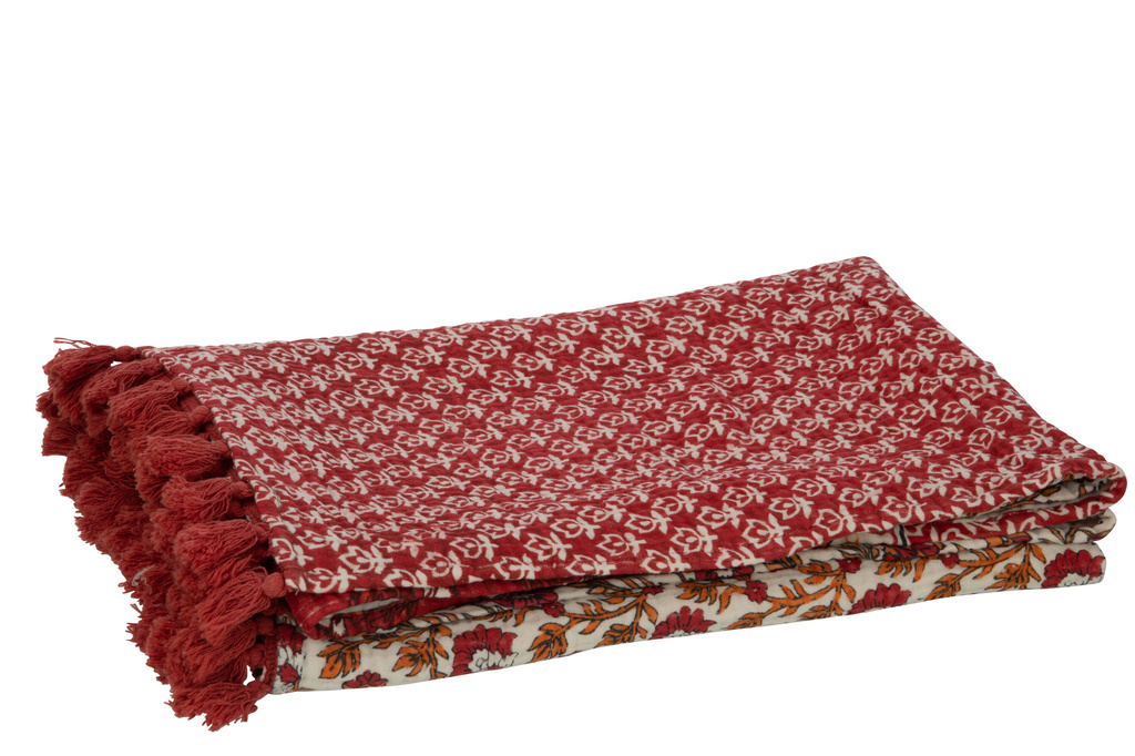 J-LINE PLAID/STRANDKLEED BLOEMEN KATOEN ROOD – STIJLVOL & VEELZIJDIG