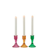 J-LINE KANDELAAR TULIP GLAS MIX - SET VAN 3