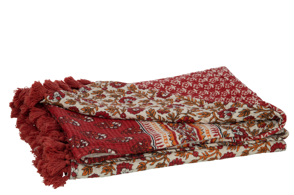 J-LINE PLAID/STRANDKLEED BLOEMEN KATOEN ROOD – STIJLVOL & VEELZIJDIG