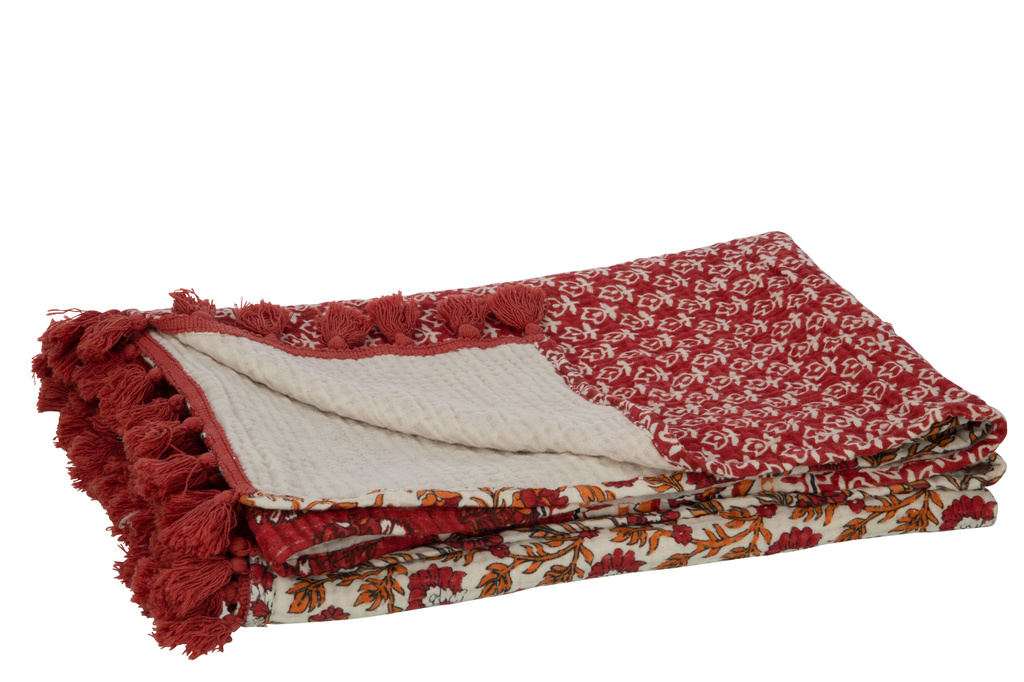 J-LINE PLAID/STRANDKLEED BLOEMEN KATOEN ROOD – STIJLVOL & VEELZIJDIG