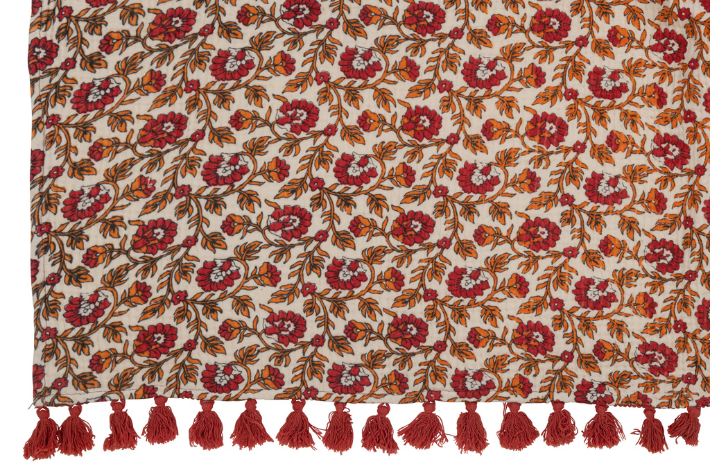 J-LINE PLAID/STRANDKLEED BLOEMEN KATOEN ROOD – STIJLVOL & VEELZIJDIG