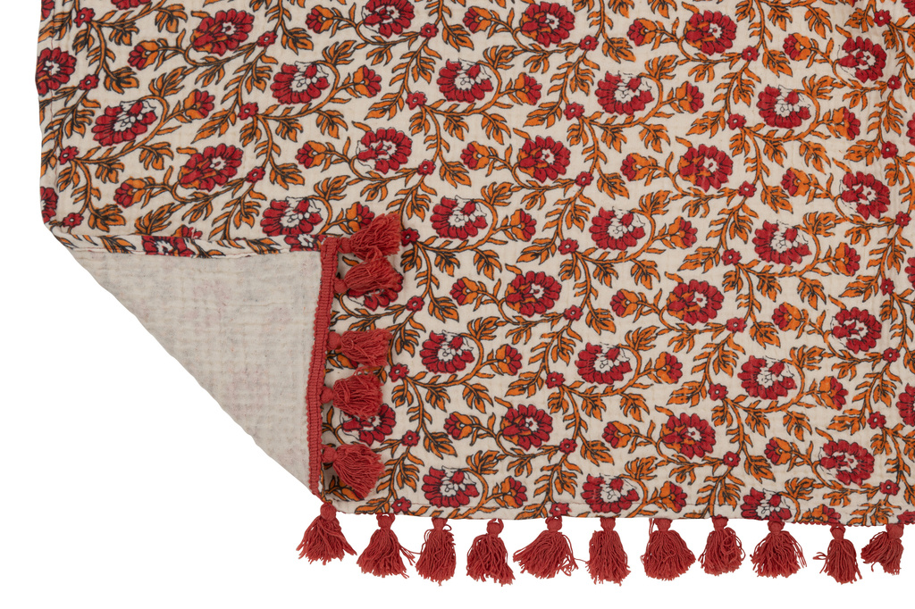 J-LINE PLAID/STRANDKLEED BLOEMEN KATOEN ROOD – STIJLVOL & VEELZIJDIG
