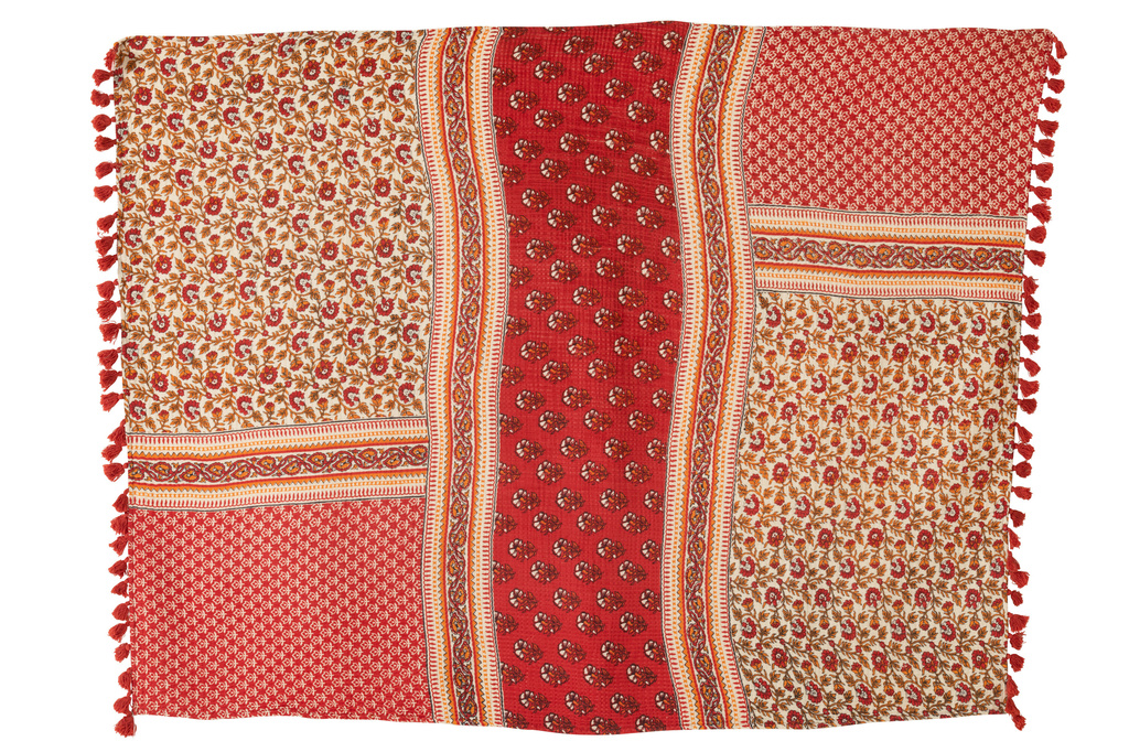 J-LINE PLAID/STRANDKLEED BLOEMEN KATOEN ROOD – STIJLVOL & VEELZIJDIG