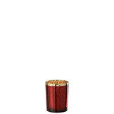 J-LINE WINDLICHT HURRICANE GOLD RIM GLASS RED MEDIUM