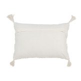 J-LINE KUSSEN TUFTED MET KWASTJES & PAILLETTEN – KATOEN – WIT/GOUD – 60×40 CM