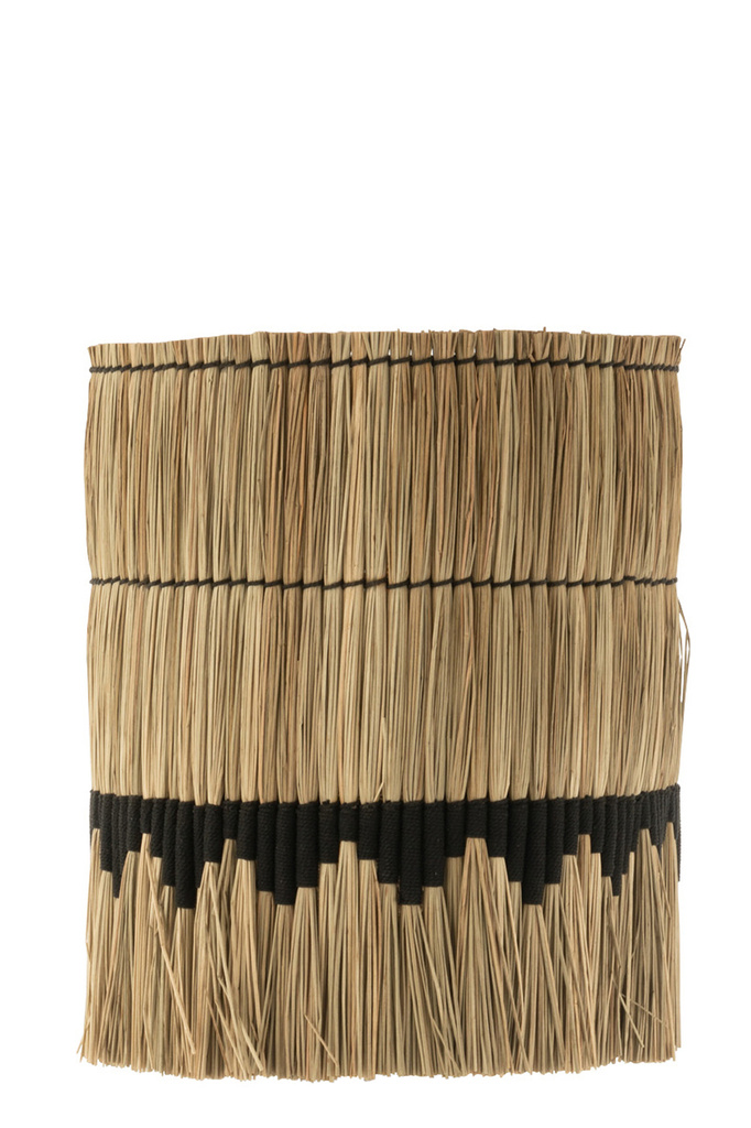 J-LINE LAMPENKAP THREAD PATTERN SEAGRASS – NATURAL/BLACK LARGE