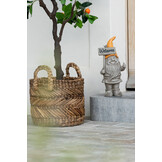 J-LINE SET VAN 3 GEVLOCHTEN RAFFIA MANDEN