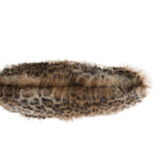 J-LINE KUSSEN FAKE FUR LEOPARD – POLYESTER/ACRYL – ZWART/BRUIN – 44 CM