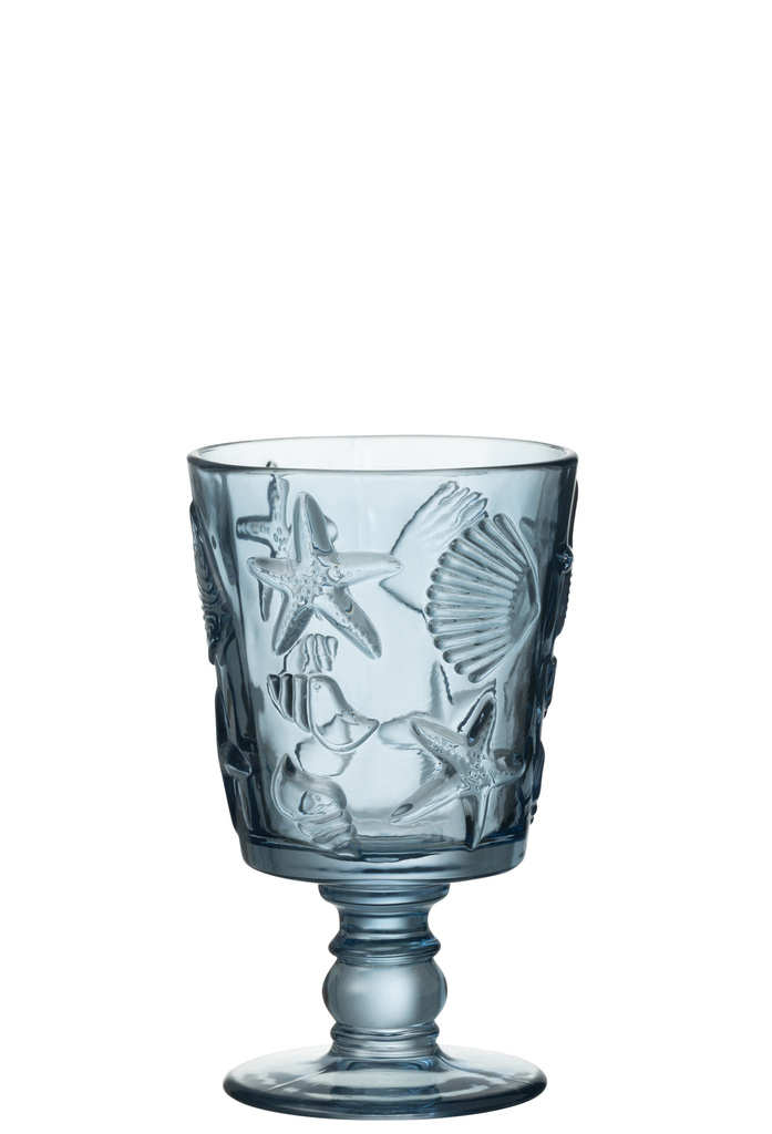 J-LINE WIJNGLAS SEA GLASS – LICHTBLAUW GLAS Ø9 CM