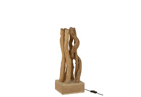 J-LINE TAFELLAMP VERWEVEN TAKKEN HOUT NATUREL