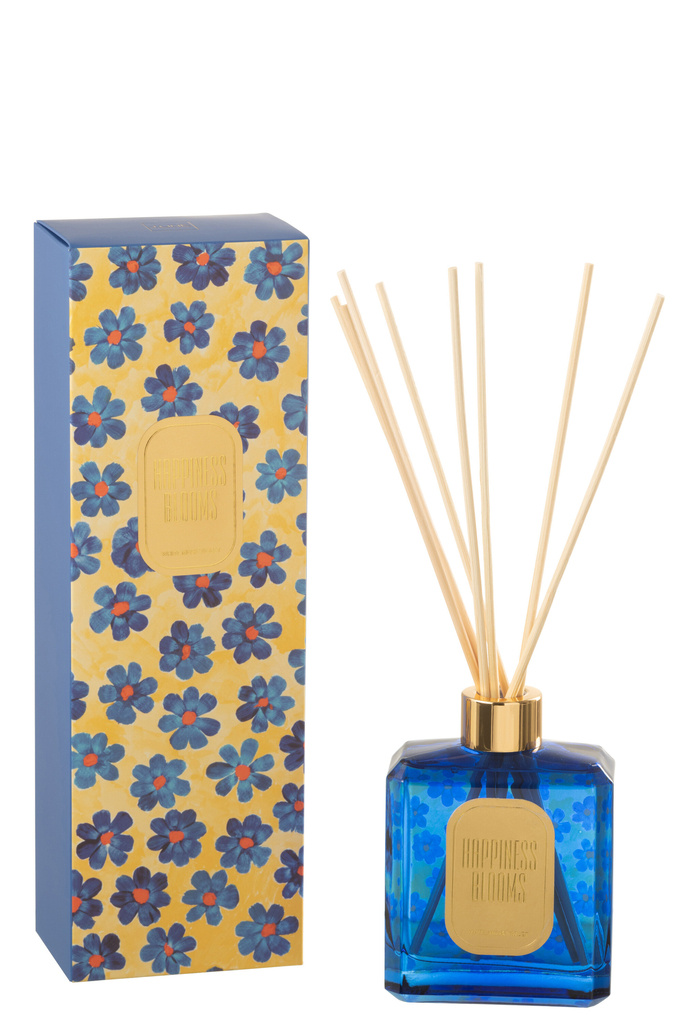 J-LINE GEUROLIE FLOWERS BLAUW/GEEL – WITTE MUSK VIOLET