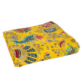 J-LINE PLAID/STRANDKLEED BLOEMEN & STIKSELS KATOEN GEEL LARGE