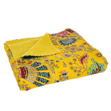 J-LINE PLAID/STRANDKLEED BLOEMEN & STIKSELS KATOEN GEEL LARGE