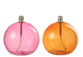 J-LINE OIL LAMP GLASS GOLD/ROSE LARGE ASSORTMENT OF 2