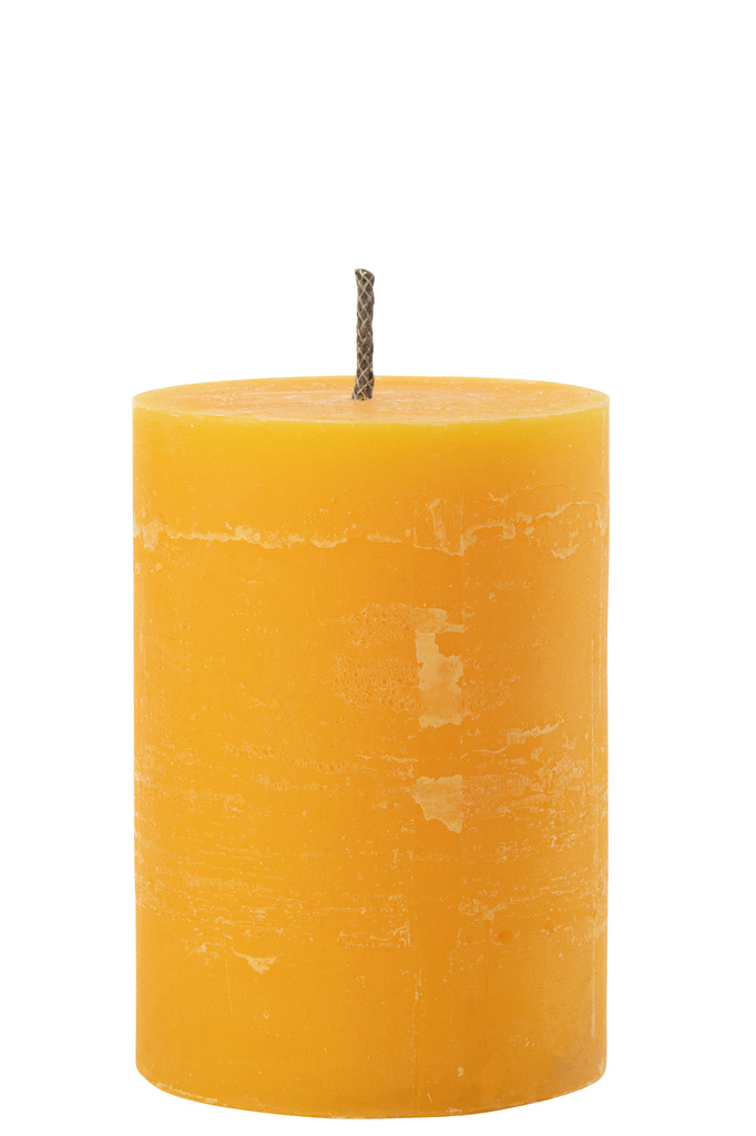 J-LINE OUTDOOR CANDLE PILLAR PARAFFIN YELLOW MEDIUM - 95HOURS