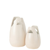J-LINE VAAS HANDVAT KERAMIEK WIT LARGE