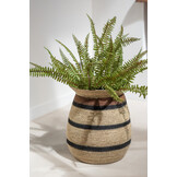 J-LINE SET VAN 3 MANDEN ROND STRIPED MARIE – ZEEGRAS BRUIN/ZWART