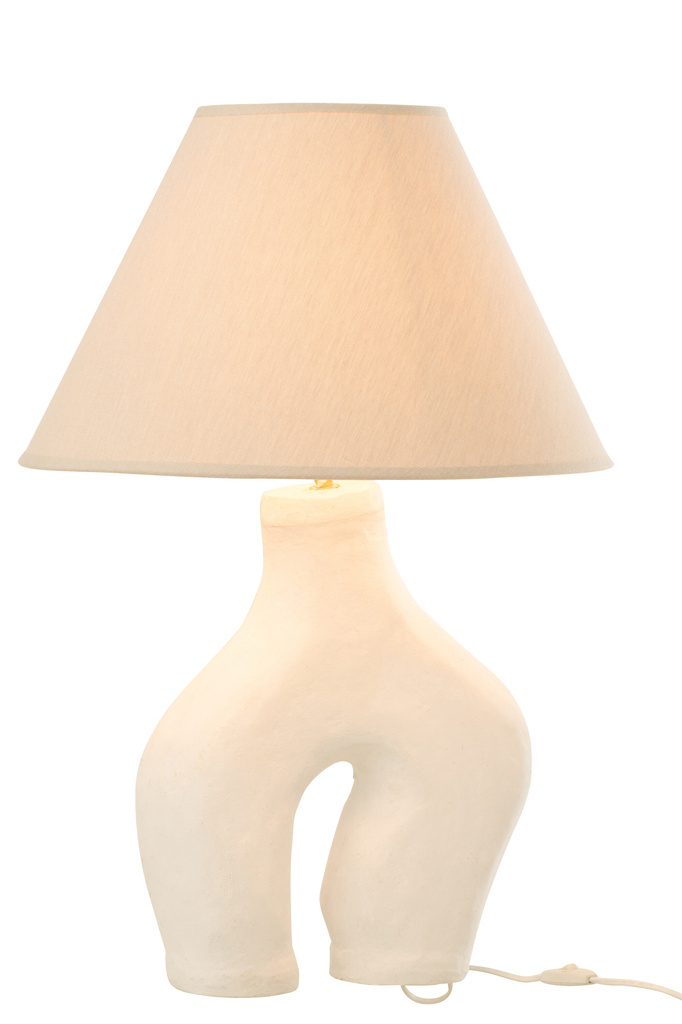 J-LINE LAMP + SHADE LEGS PAPER MACHE – WIT