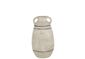 J-LINE KAN WATER STRIPE TERRACOTTA BEIGE/ZWART LARGE