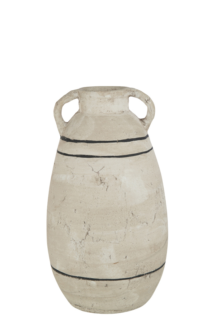 J-LINE KAN WATER STRIPE TERRACOTTA BEIGE/ZWART LARGE