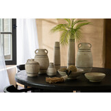 J-LINE KAN WATER STRIPE TERRACOTTA BEIGE/ZWART LARGE