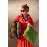 J-LINE KUSSEN PATROONSTOF – KATOEN/POLYESTER – GROEN/BLAUW – SET VAN 2 – 45 CM