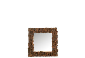 J-LINE SPIEGEL SYMA GERECYCLED HOUT/GLAS – NATUUR KLEIN