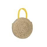 J-LINE STRANDTAS ROND MET BLOEM – ZEEGRAS NATUUR/GEEL