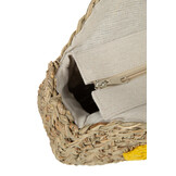 J-LINE STRANDTAS ROND MET BLOEM – ZEEGRAS NATUUR/GEEL