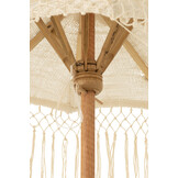 ChatGPT zei:  J-LINE PARASOL ON FOOT LONG FRINGES HOUT/TUMANGGAL WIT