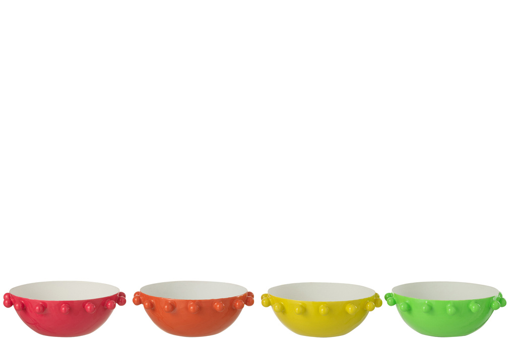 J-LINE BOWL ROUND IRON MIX – SET VAN 4 STUKS