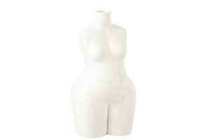 J-LINE VAAS LADY BODY POLYRESIN SHINY WHITE LARGE