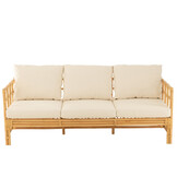 J-LINE SOFA ELISE + KUSSEN 3-PERSOONS ROTAN/TEXTIEL NATURAL/WIT