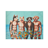 J-LINE WANDDECORATIE DOGS SWIMMING TRUNKS CANVAS/SCHILDERIJ MIX