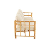 J-LINE SOFA ELISE + KUSSEN 3-PERSOONS ROTAN/TEXTIEL NATURAL/WIT